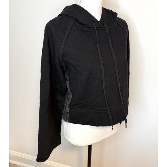 Sea New York Lace Bell Sleeve Combo Cropped Hoodie In Black Size Small - Picture 7 of 15